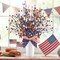 17.5 - 8 Pack Patriotic Artificial Berry Stem Picks Table Centerpiece Red White Blue
